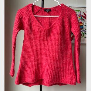 Rag & Bone Red V-Neck Knit Alpaca-Wool Blend Sweater - Size XXS